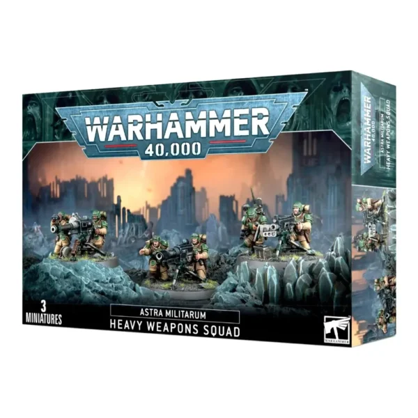 Warhammer 40K Astra Militarum Cadian Heavy Weapon Squad 3 Miniaturas