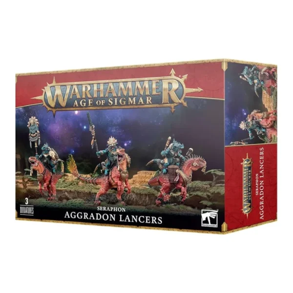 Warhammer Age of Sigmar Seraphon Aggradon Lancers 3 Miniaturas