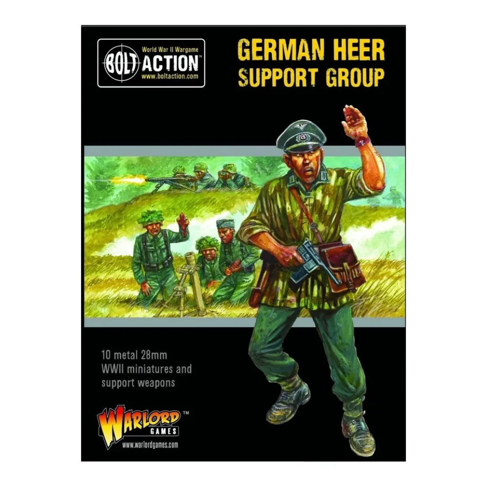 Caja de Infantería de Apoyo Bolt Action German Heer Support Group Warlord Games 10 Miniaturas