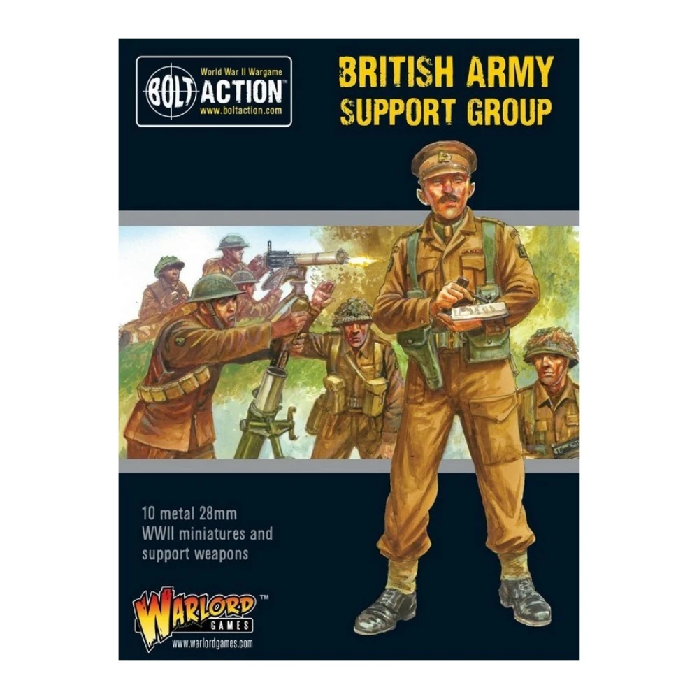 Grupo de Apoyo del Ejército Británico Bolt Action Warlord Games 10 Miniaturas