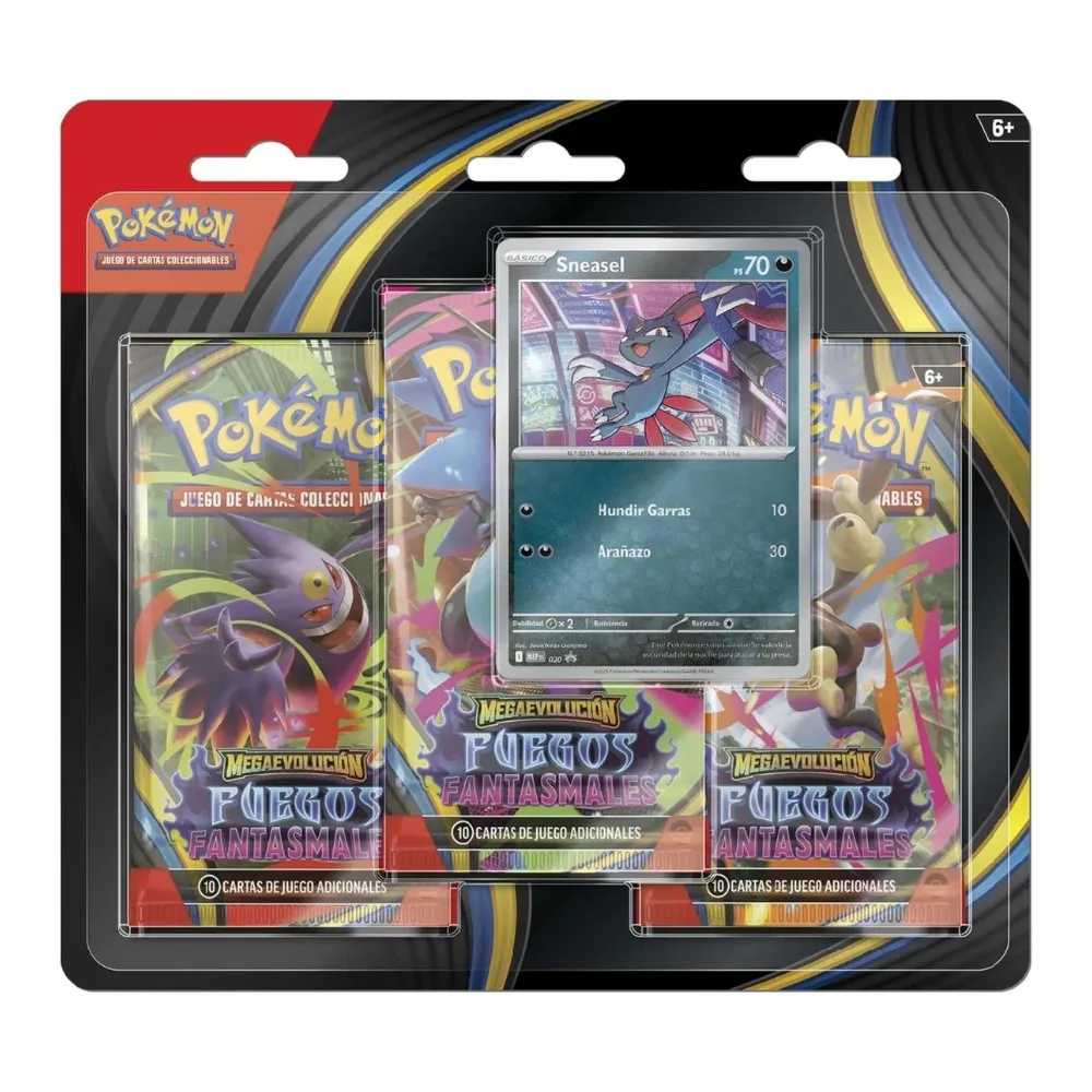 Pack de 3 sobres Pokemon TCG Fuegos Fantasmales (Español)