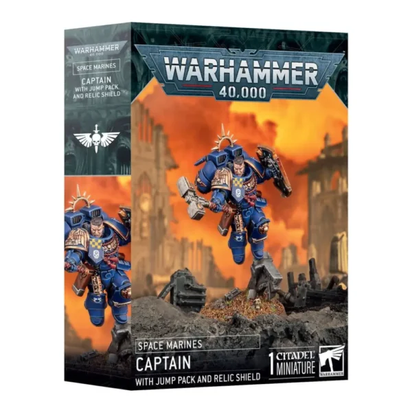 Warhammer 40K Spaces Marines Capitán con propulsor de salto y escudo reliquia 1 Miniatura