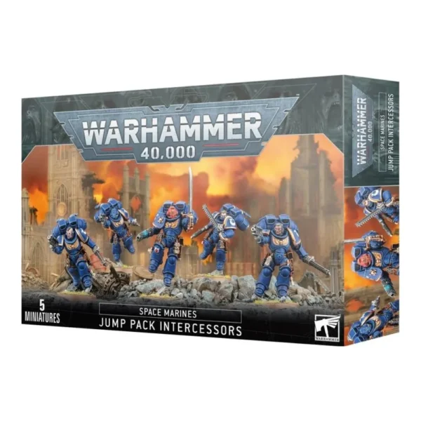 Warhammer 40K Spaces Marines Intercesores de Asalto con propulsores de salto 5 Miniaturas