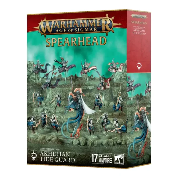 Warhammer Age of Sigmar Spearhead Idoneth Deepkin Akhelian Tide Guard 17 Miniaturas